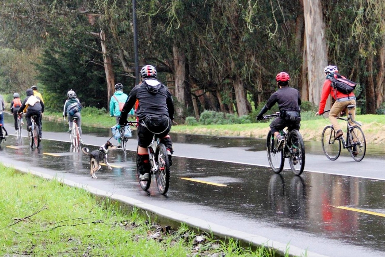 Bicyclists on Mansell Street