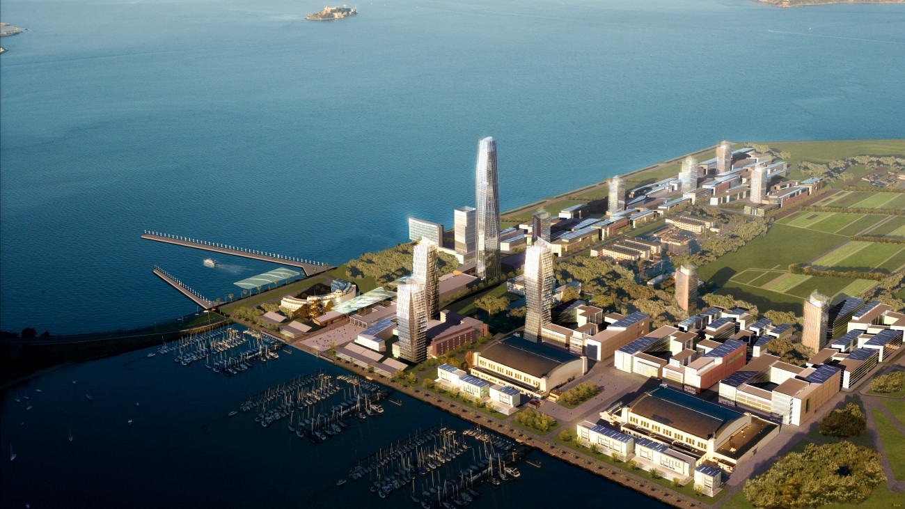 A rendering of the Treasure Island development