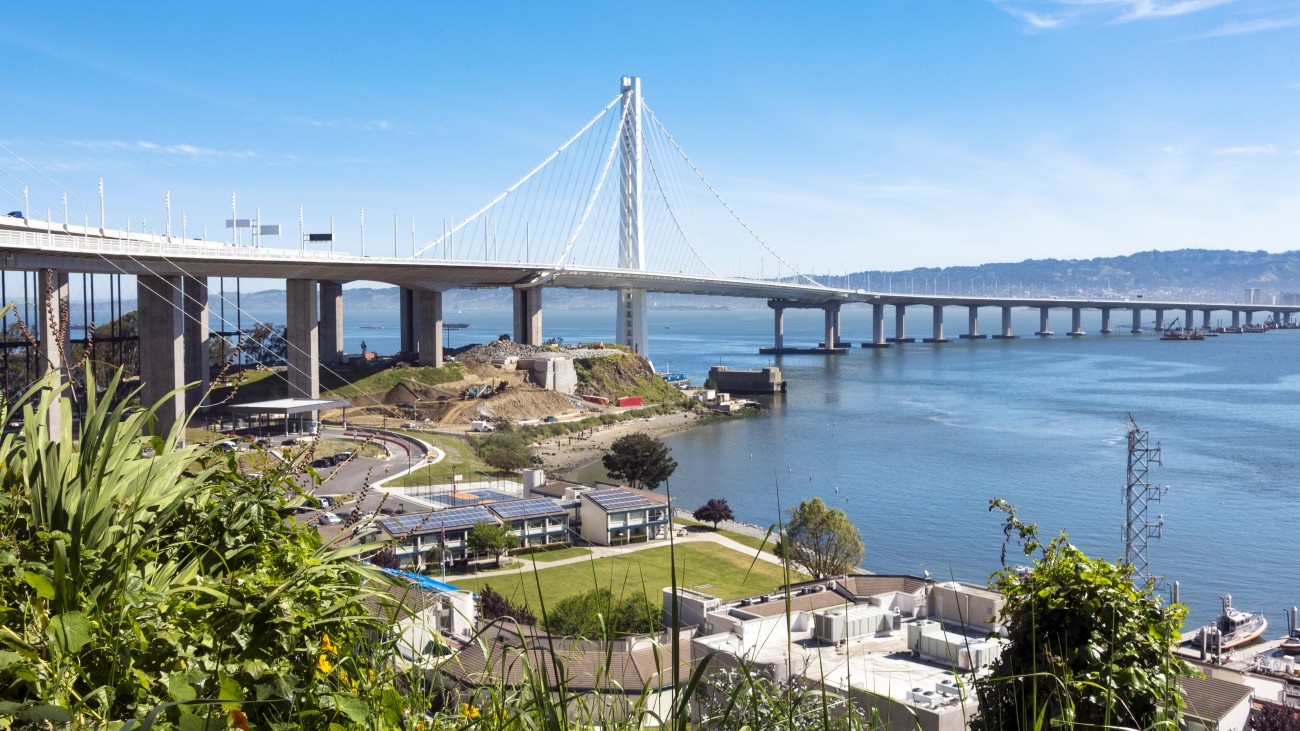 A view of the eastern span of the Bay Bridge from Vista Point