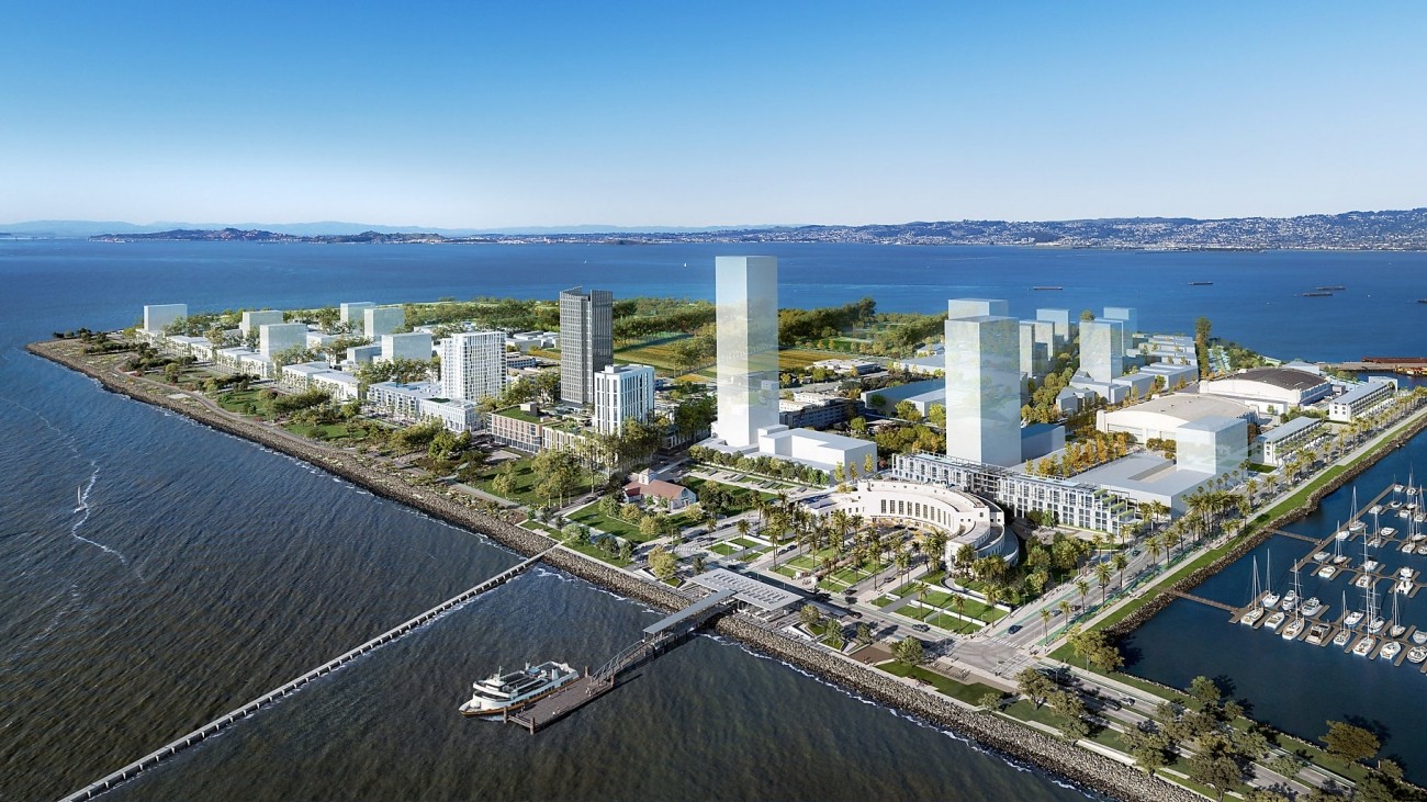 A rendering of the treasure island development plan