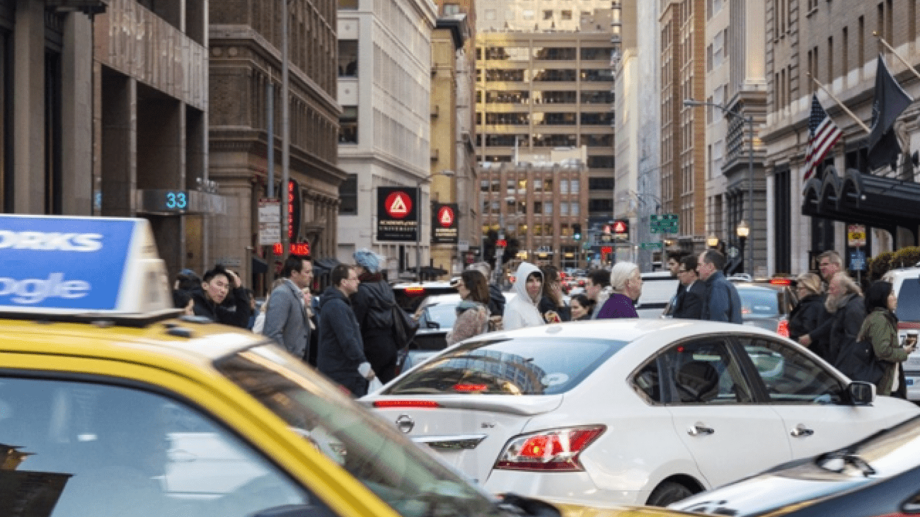 congested street in downtown san francisco