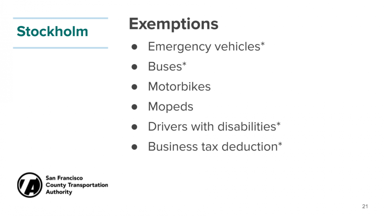 Stockholm exemptions