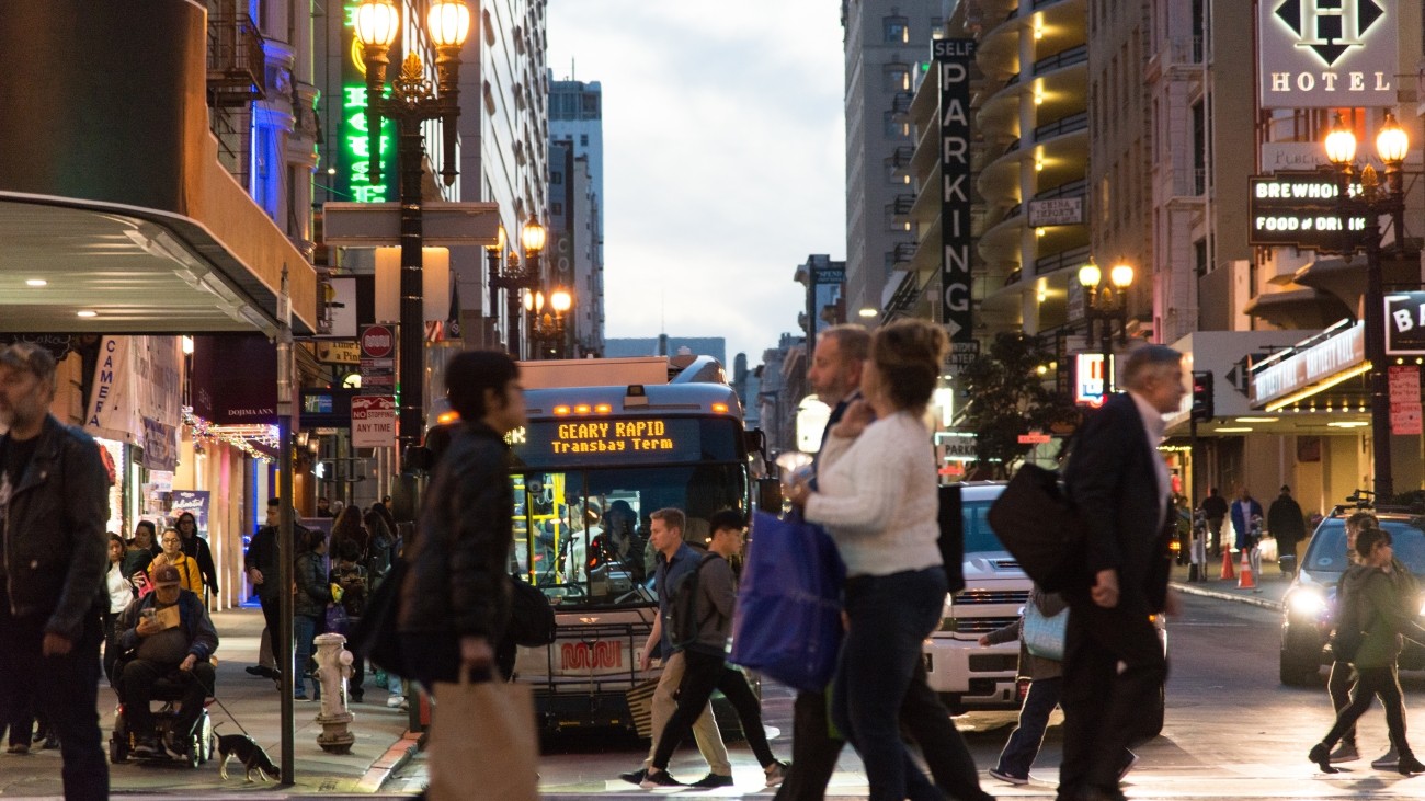 People walking on the street in San Francisco