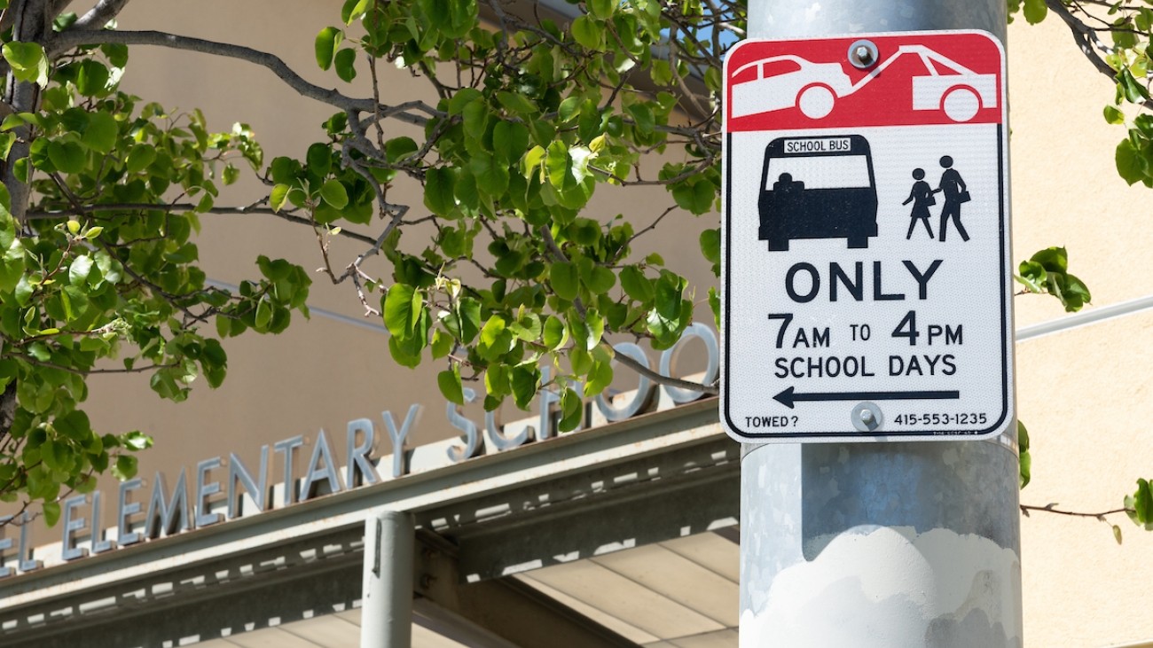 Signage in front of an elementary school.