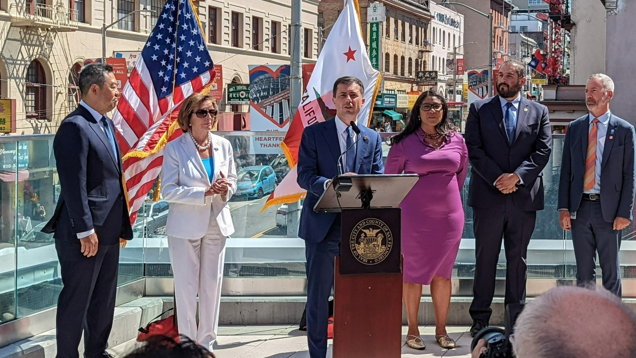 Sec Pete Visits Central Subway