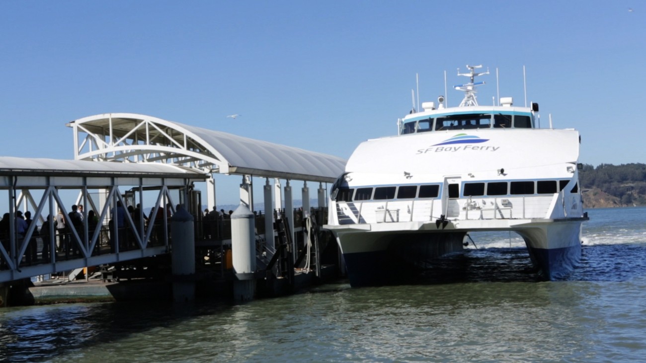 Ferry docking in San Francisco 