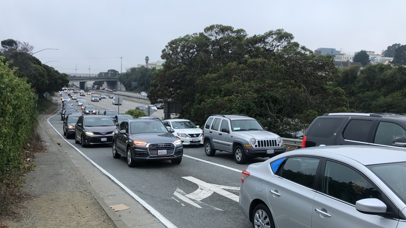 Vehicles along the I-280