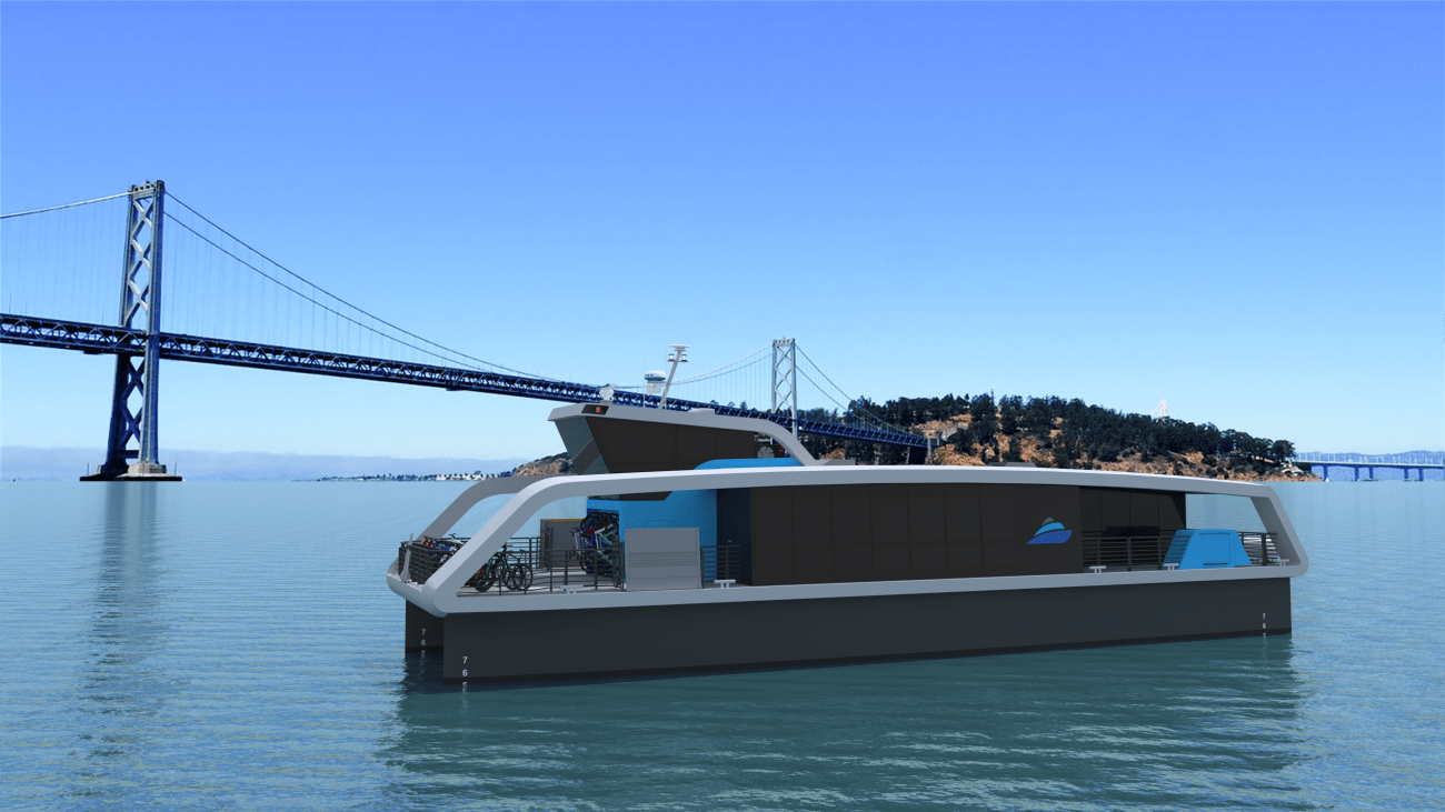 SF Bay Ferry rendering of future zero-emission electric ferry vessel