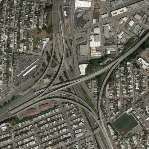 Aerial view of the interchange