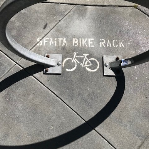 A SFMTA bike rack