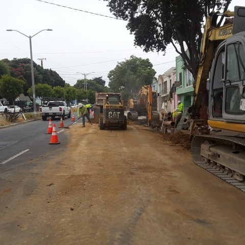 Construction  taking place Alemany Blvd to repave the road