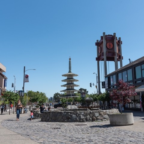 Japantown Buchanan Mall with pagoda in background
