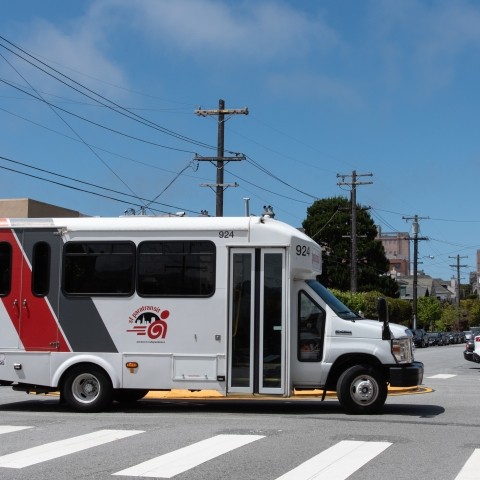 Paratransit vehicle along Euclid Ave