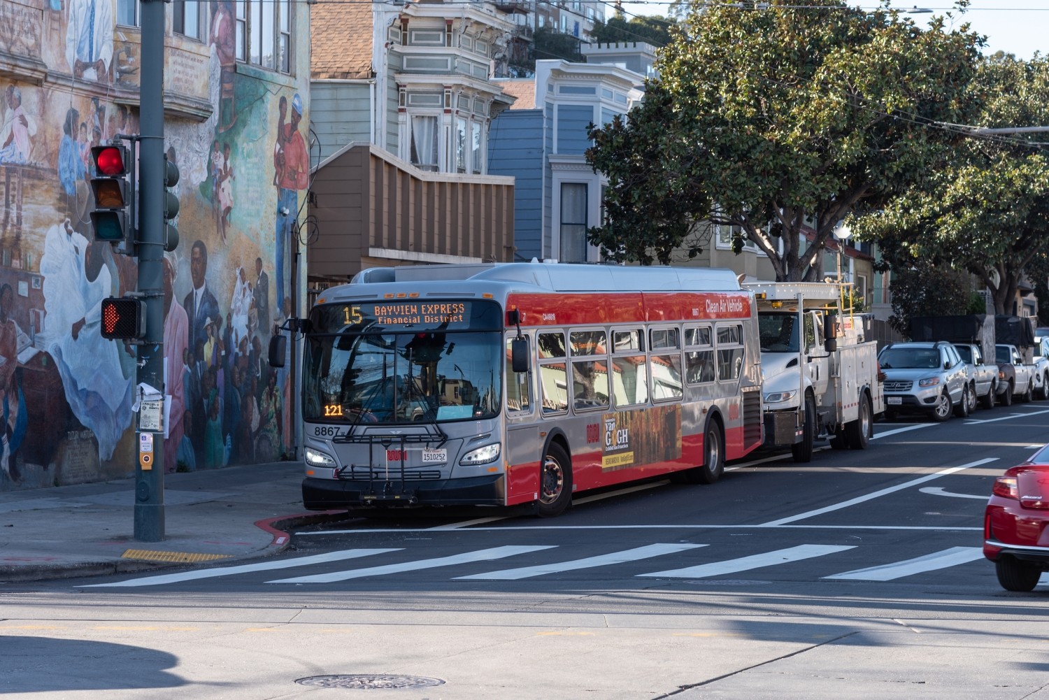 15 Bayview Express stopped at a bus stop