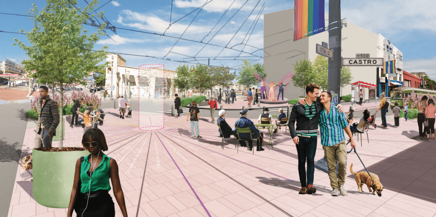 Rendering of enhancement plans at Jane Warner Plaza